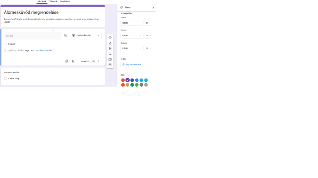 Google űrlapok testreszabása