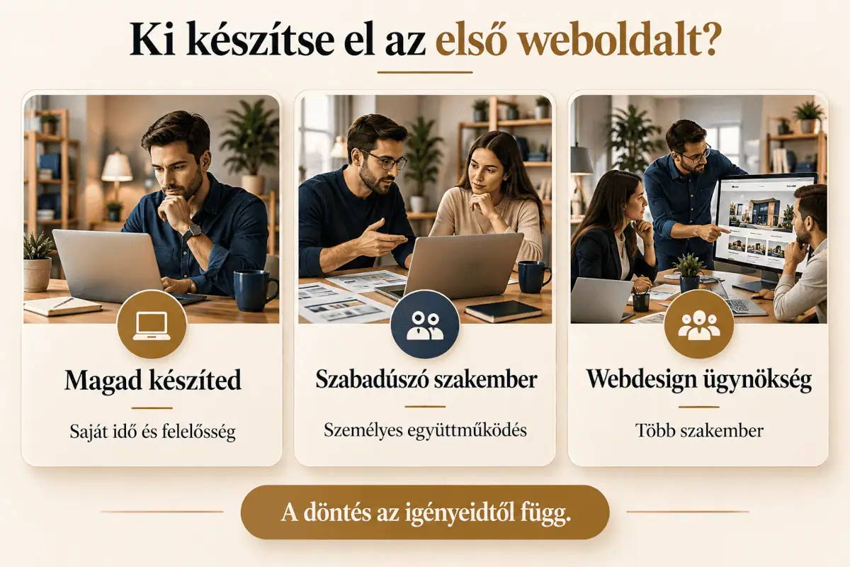 Első weboldal készítése saját kezűleg, szabadúszóval vagy webdesignügynökséggel
