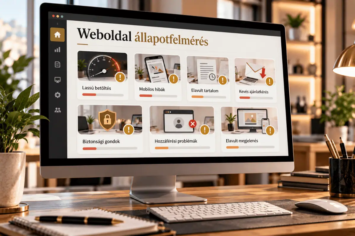 Hét figyelmeztető jel egy weboldal állapotfelmérő felületén