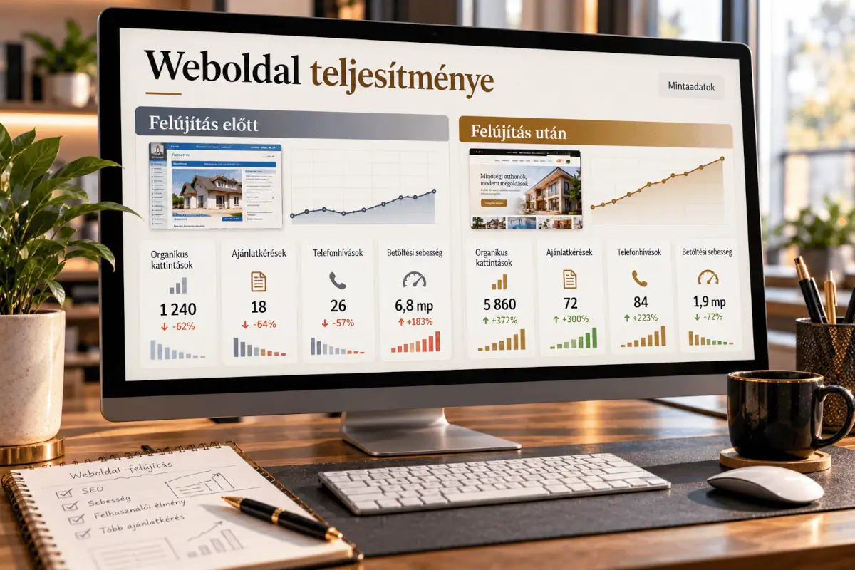 Weboldal teljesítményének mérése felújítás előtt és után