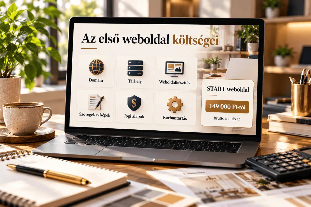 Vállalkozói weboldal költségtervezése: domain, tárhely, elkészítés és karbantartás