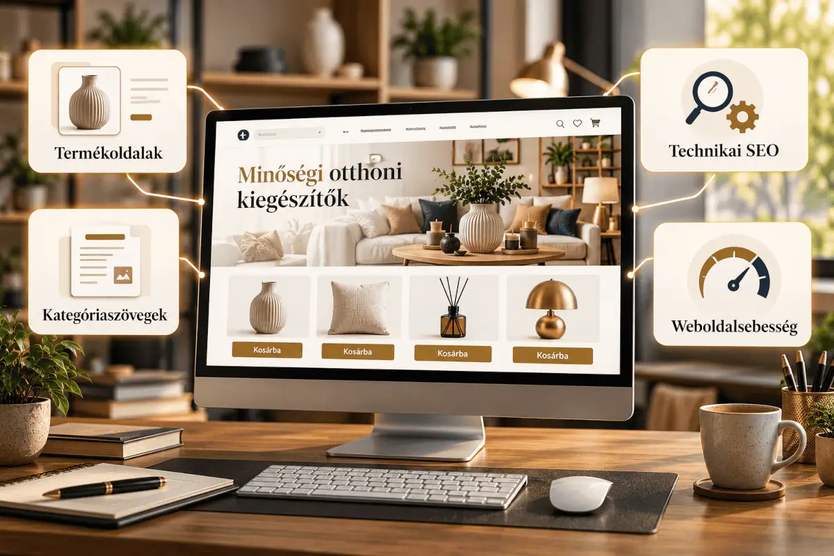 Webshop SEO termékoldalak kategóriaszövegek technikai keresőoptimalizálás